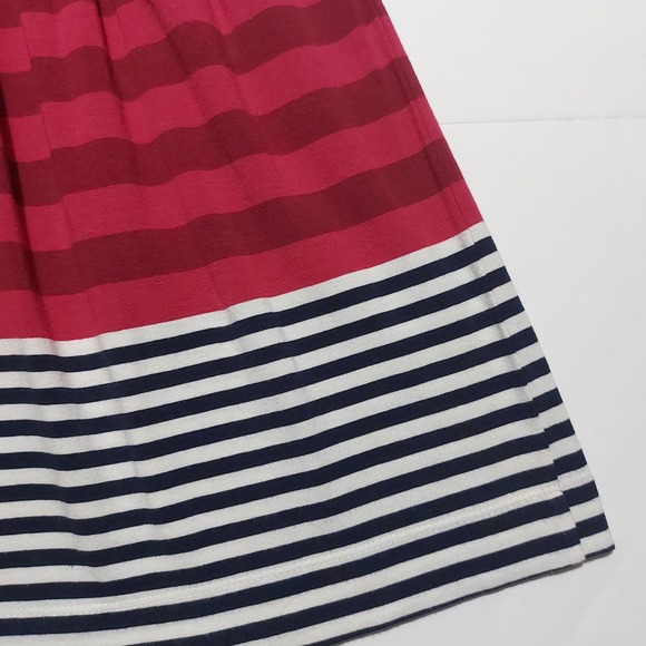 French Connection striped cotton stretch 3/4 sleeve scoop neck dress - Picture 6 of 8